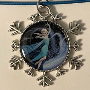 Frozen Elsa Snowflake Cabochon Necklace